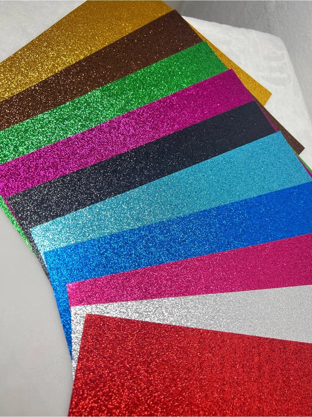 Scrunchie & Stationery Bundle - Lot of 6 Scrunchies - 10 Sheets Glitter Paper